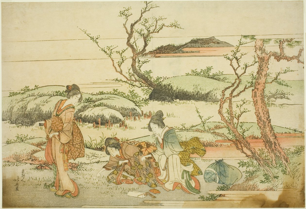 جمع الخضر الربيعية ، من ألبوم "Fuji in Spring (Haru no Fuji)" بواسطة كاتسوشيكا هوكوساي