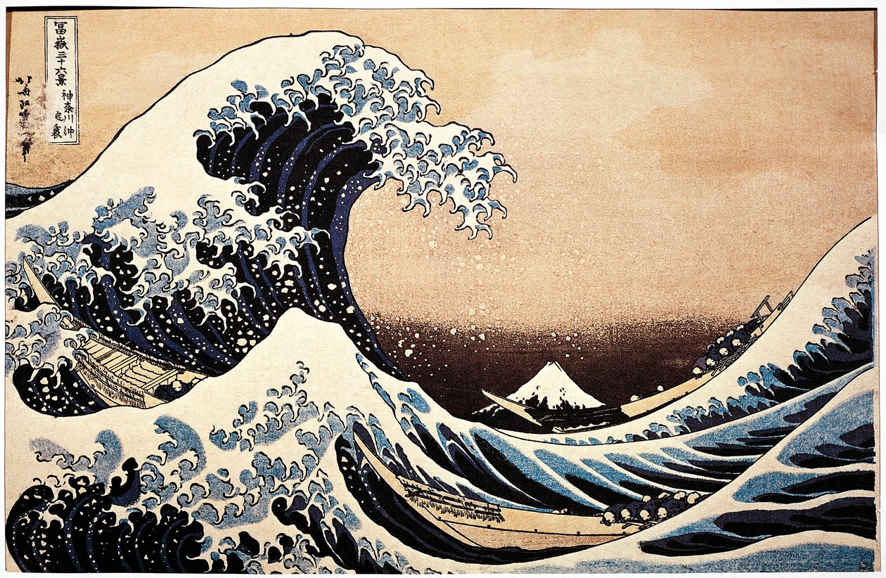 Japan, painting of The great wave بواسطة كاتسوشيكا هوكوساي