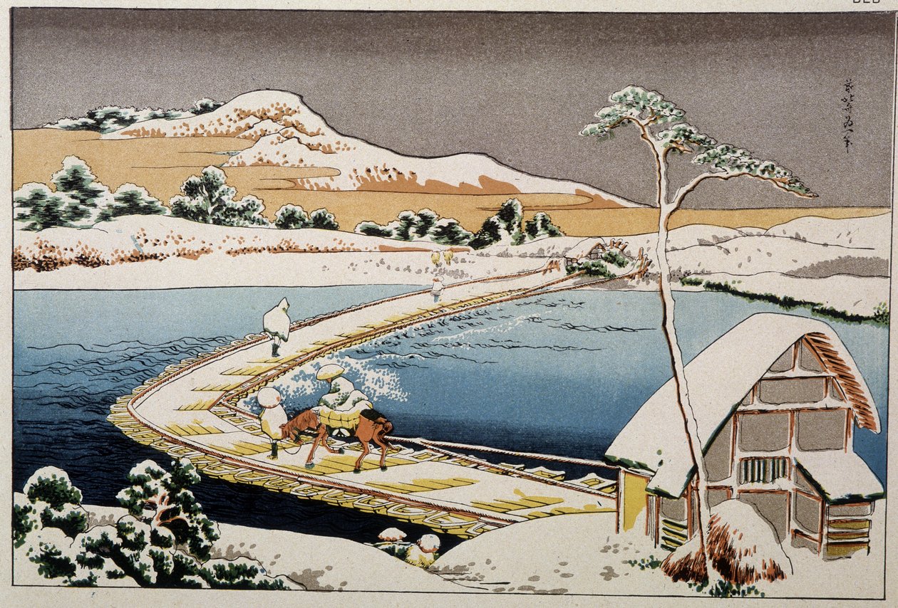 المناظر الطبيعية اليابانية - طباعة Hokusai (طباعة) بواسطة كاتسوشيكا هوكوساي