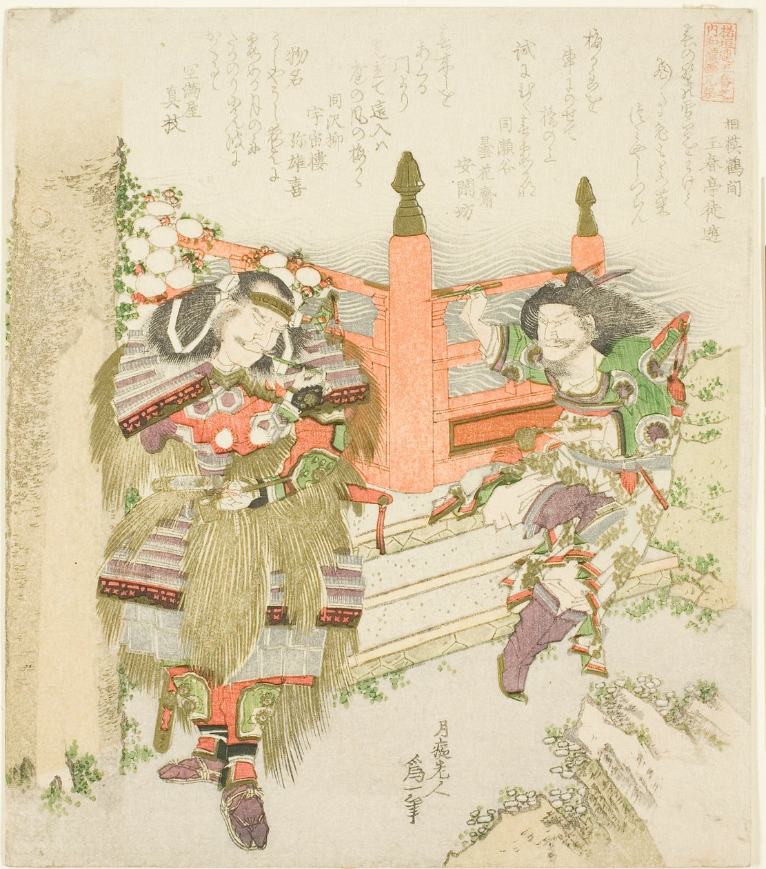 Lin Xiangru و Kojima Takanori ، من سلسلة "Five Sibling Pictures of China and Japan for the Zakurogaki Group (Zakurogaki-ren goban no uchi wakan e-kyodai)" بواسطة كاتسوشيكا هوكوساي