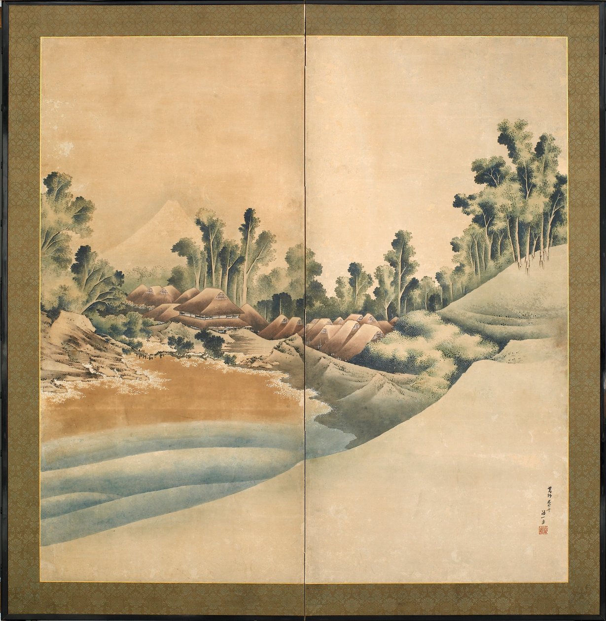 جبل فوجي وإنيوشيما ، فترة إيدو ، c.1825 (حبر و لون على ورق) بواسطة كاتسوشيكا هوكوساي