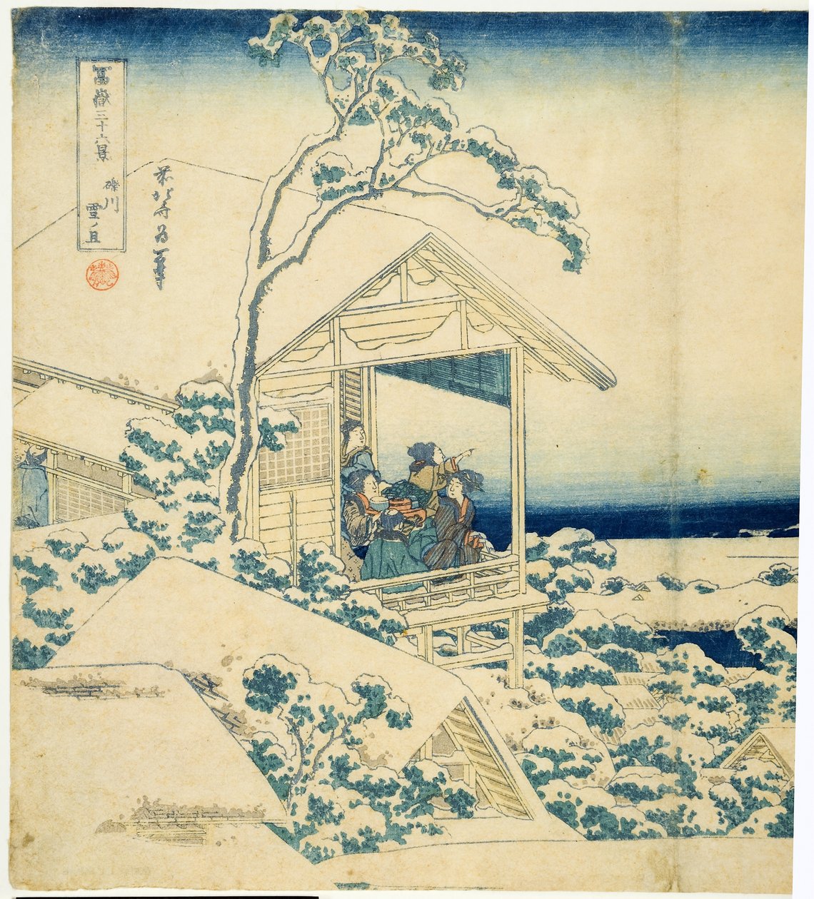 صباح ثلجي في Koishikawa ، c.1831-34 (woodblock) بواسطة كاتسوشيكا هوكوساي