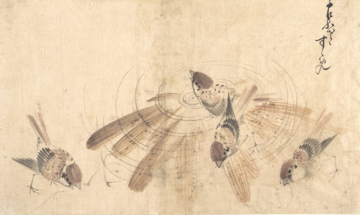 العصافير ، كاليفورنيا. 1825. بواسطة كاتسوشيكا هوكوساي