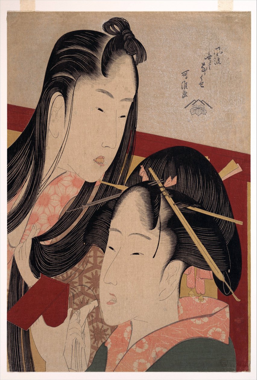 صرير الكرز الأرضي ، من سلسلة سبع عادات غير مجدية عصرية - هوكوساي ، كاتسوشيكا (1760-1849) - ج. 1798 - نقش خشبي ملون - 36،4 × 24،8 - مجموعة خاصة بواسطة كاتسوشيكا هوكوساي