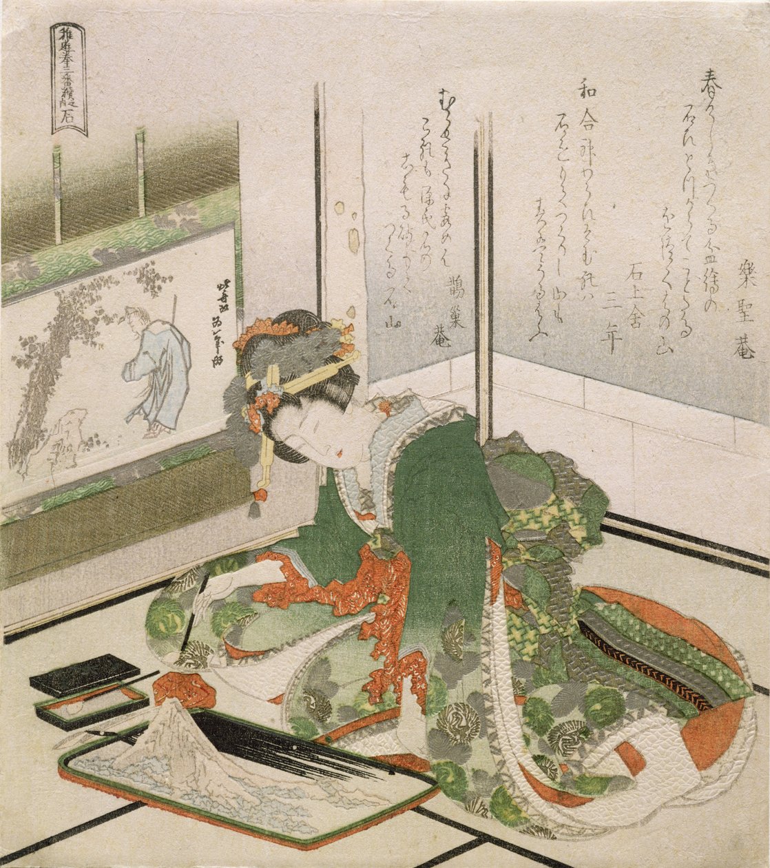 ستون ، من سلسلة "التصاميم الثلاثة لألعاب الأطفال مقص ورق حجري" ، 1822 (طبعة خشبية) بواسطة كاتسوشيكا هوكوساي