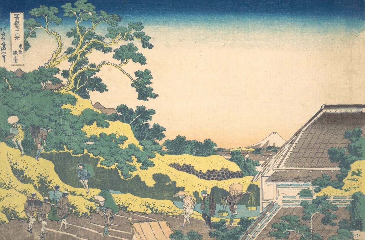Surugadai في Edo Toto Sundai ، من السلسلة ستة وثلاثون مشهدًا لجبل فوجي فوغ ... ، كاليفورنيا. 1830-32. بواسطة كاتسوشيكا هوكوساي