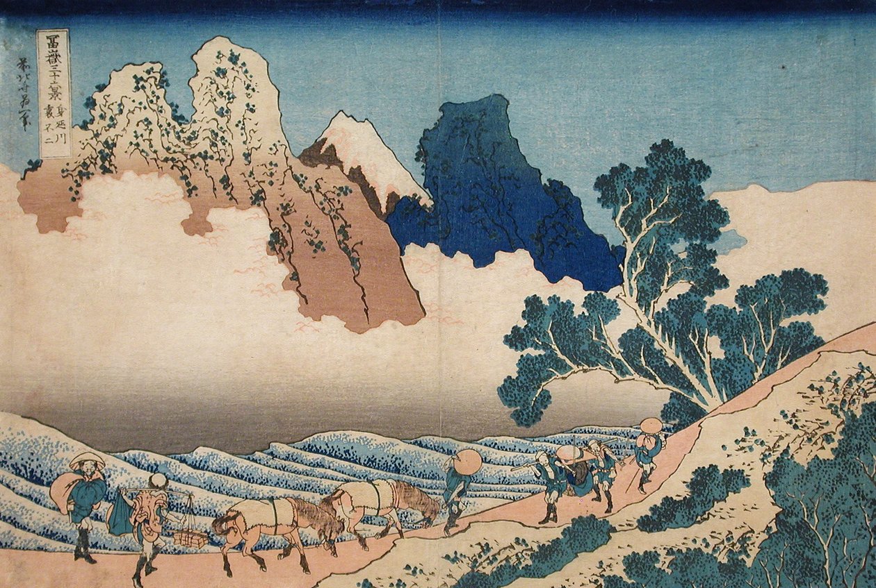 الجزء الخلفي من فوجي من نهر Minobu ، c.1830 (طباعة لوح خشبي) بواسطة كاتسوشيكا هوكوساي