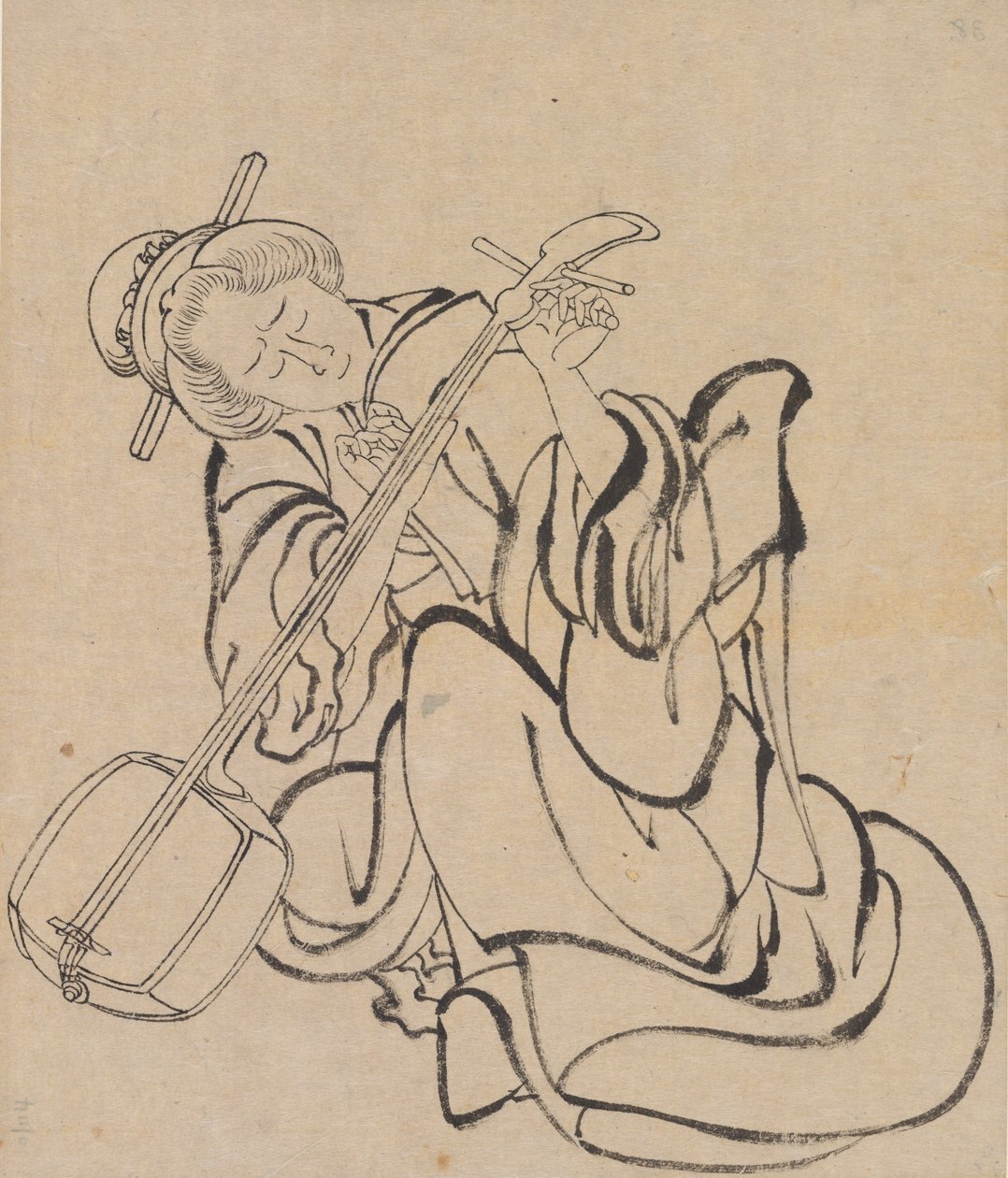 ضبط Samisen ، أواخر القرن الثامن عشر وأوائل القرن التاسع عشر. بواسطة كاتسوشيكا هوكوساي