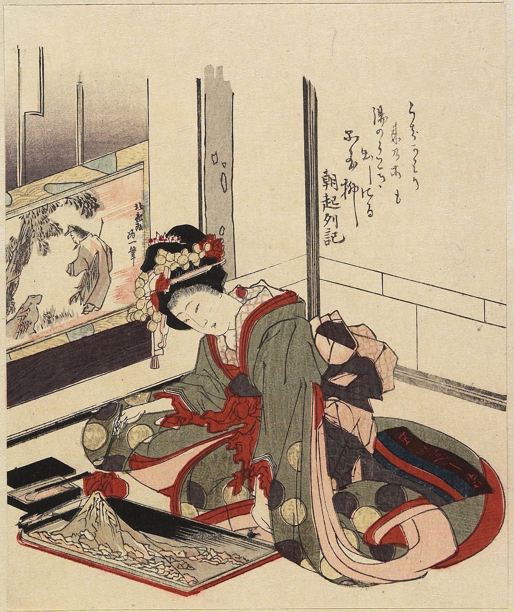 امرأة ترتب Bonkei ، 1820-1834 بواسطة كاتسوشيكا هوكوساي