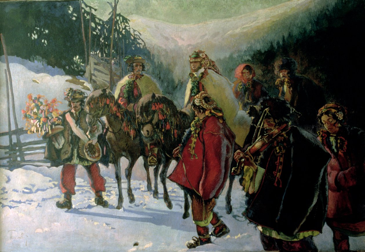 زفاف Hucul ، 1909 بواسطة Kazimierz Sichulski