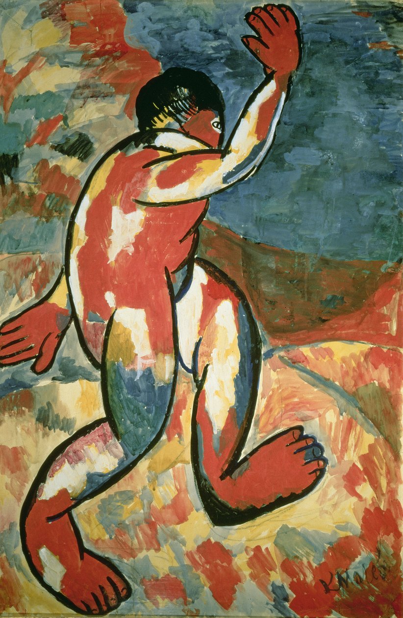 A Bather ، 1911 (الغواش على الورق) بواسطة كازيمير سيفرينوفيتش ماليفيتش
