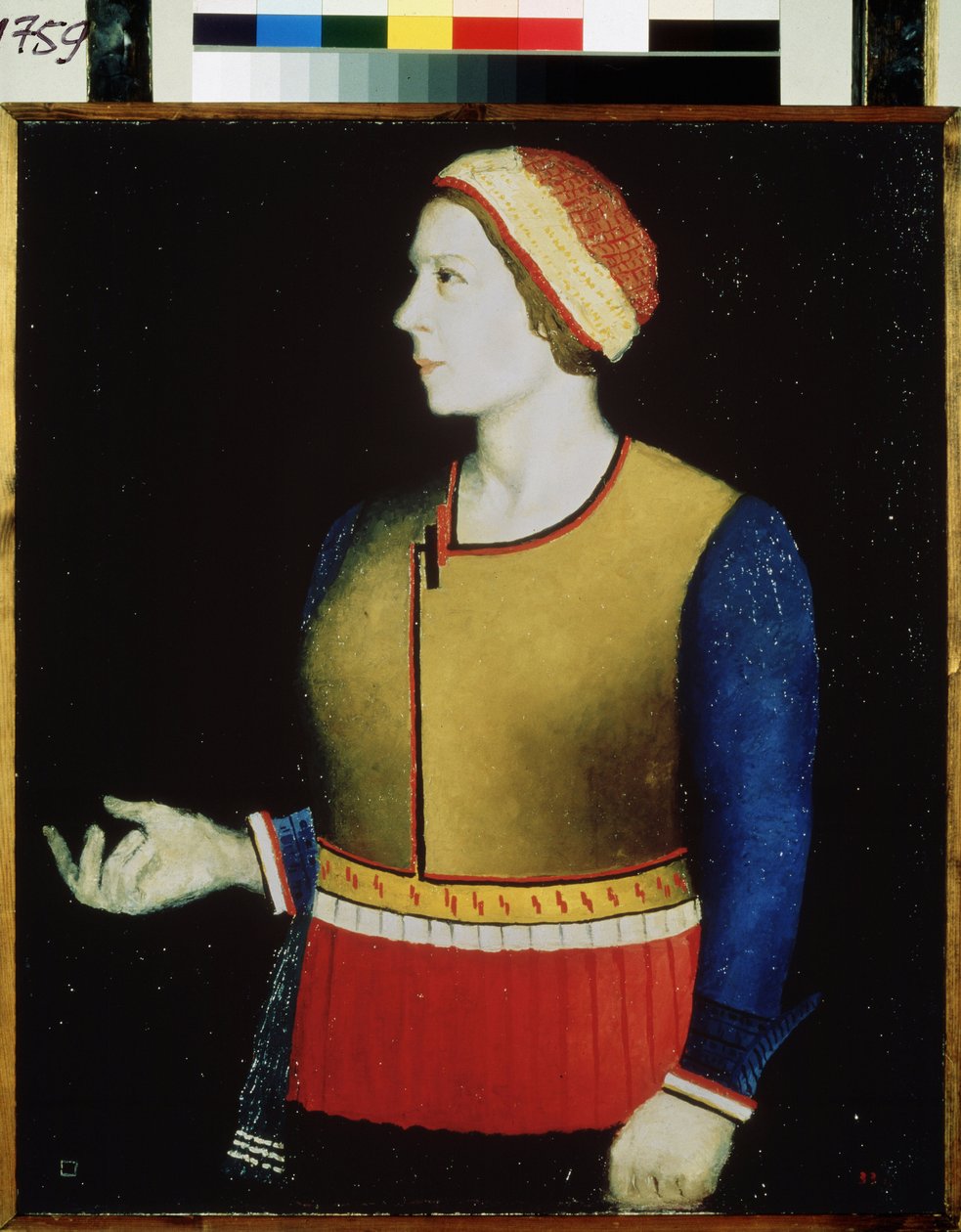 صورة لزوجة الفنان. لوحة لكاسيمير سيفرينوفيتش ماليفيتش (ماليفيتش ، ماليفيتش) (1878-1935) ، زيت على قماش بواسطة كازيمير سيفرينوفيتش ماليفيتش