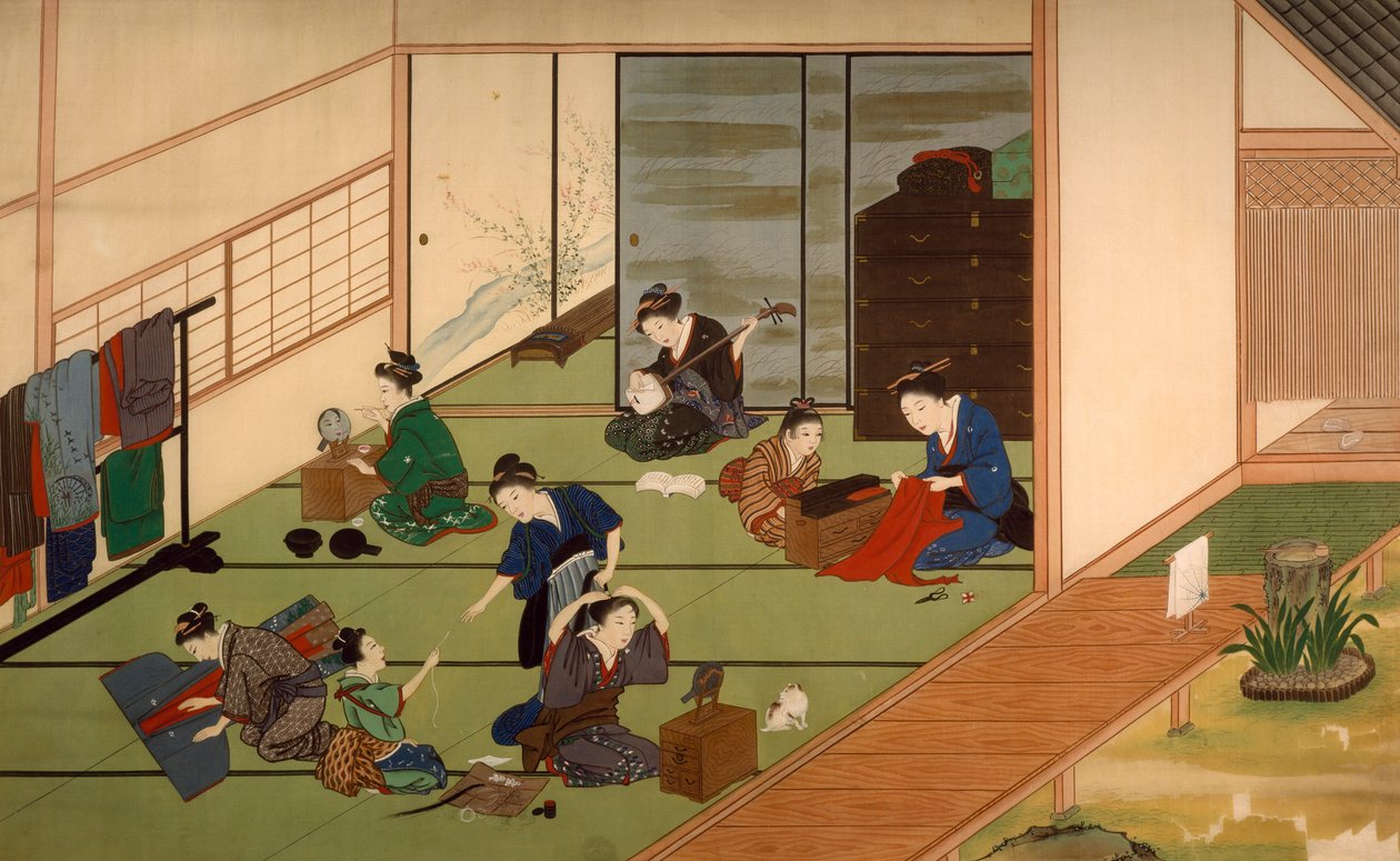 مجموعة الجيشا ، بواسطة كاوهارا كيغا (1786-حوالي 1860) ، ألوان مائية ، اليابان ، الحضارة اليابانية ، بداية القرن التاسع عشر بواسطة كيجا كاوهارا