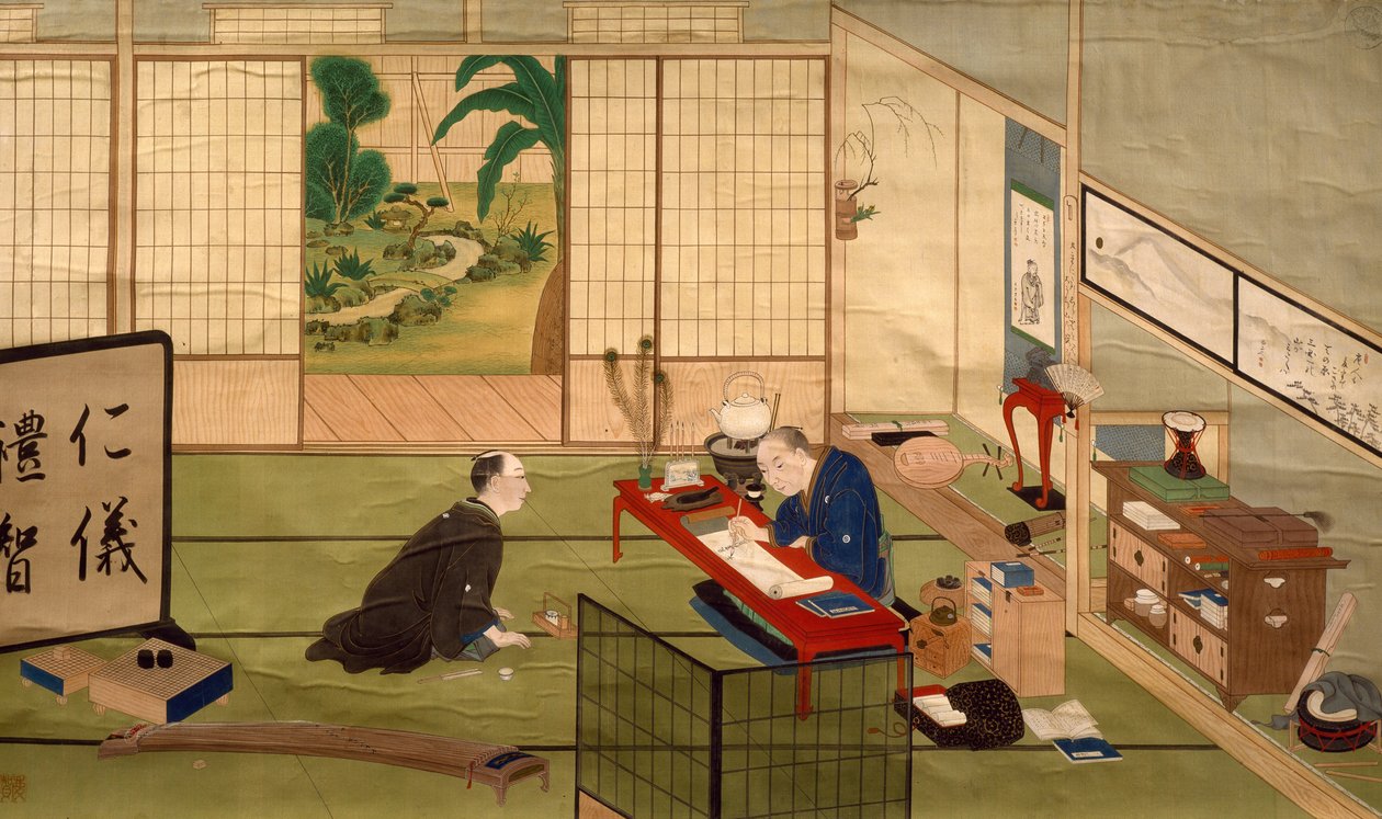 دراسة الخطاط ، بواسطة Kawahara Keiga (1786-حوالي 1860) ، ألوان مائية ، اليابان ، الحضارة اليابانية ، بداية القرن التاسع عشر بواسطة كيجا كاوهارا