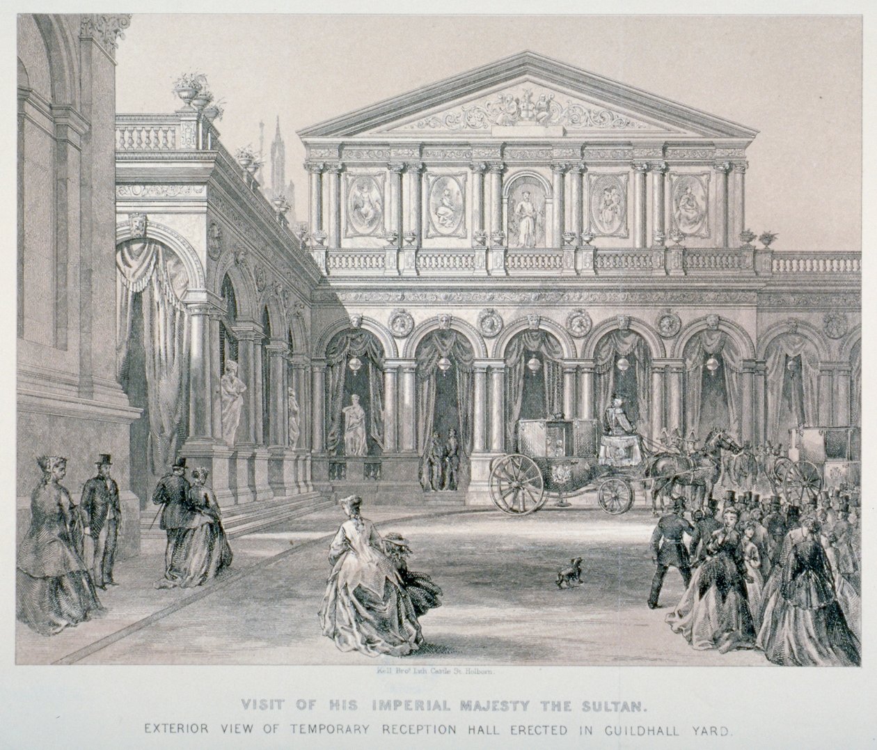 زيارة عبد العزيز سلطان تركيا إلى جيلدهول بمدينة لندن عام 1867. بواسطة كيل إخوان