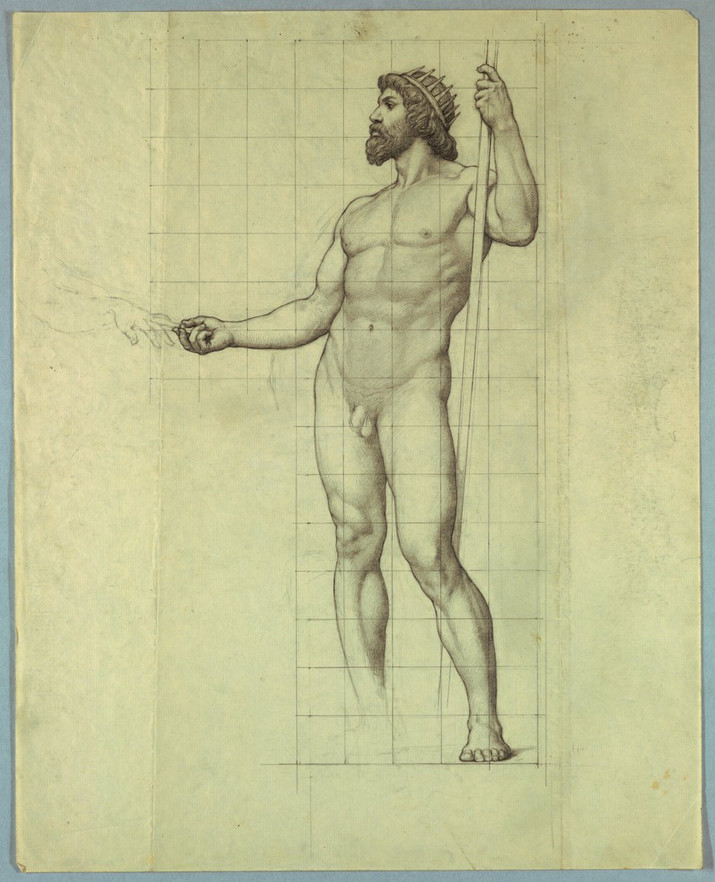 The Atlantic ، Nude Study for "زواج المحيط الأطلسي والمحيط الهادئ" ، جدارية في غرفة مجلس الشيوخ في مبنى الكابيتول بولاية ويسكونسن ، ماديسون ، ويسكونسن بواسطة كينيون كوكس