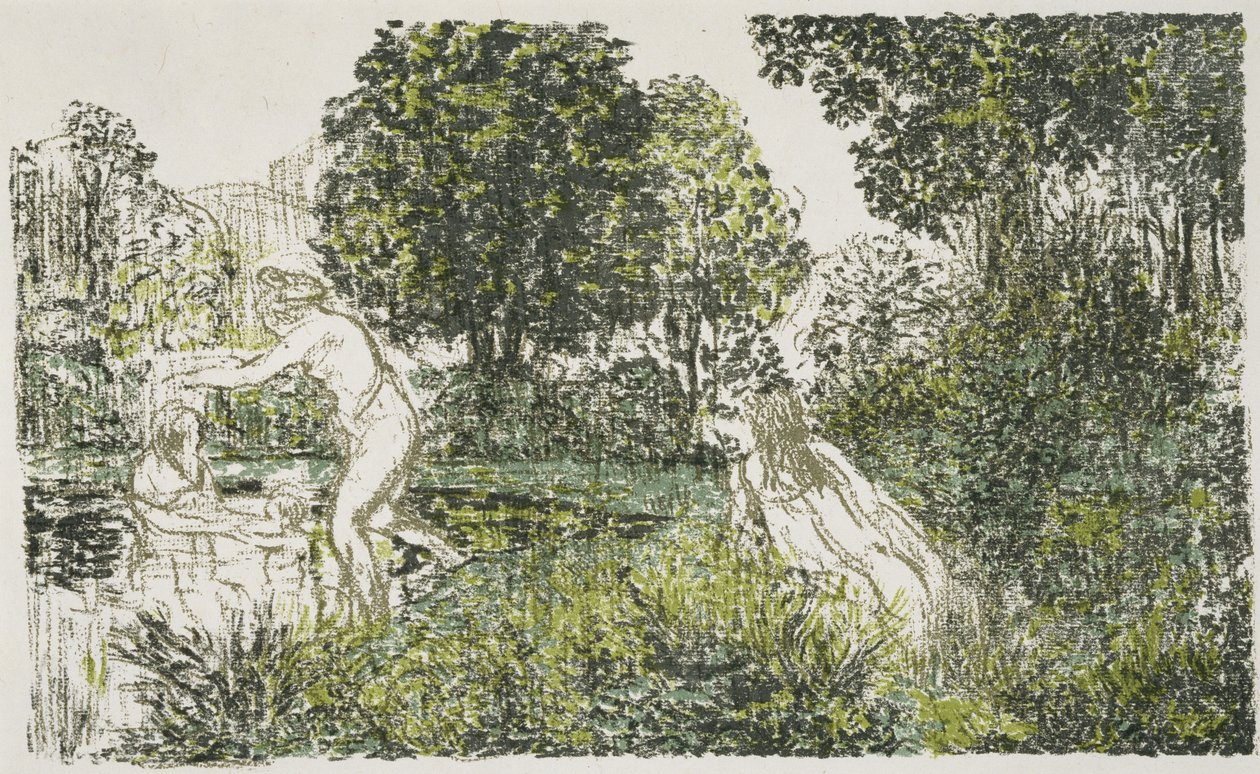 Les Baigneuses (The Bathers) ، 1899-1900 (الطباعة الحجرية بالألوان) بواسطة كير كزافييه روسيل
