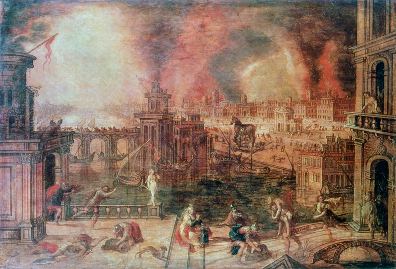 "نار طروادة" ، ج. أواخر القرن السادس عشر بواسطة Kerstiaen de Keuninck