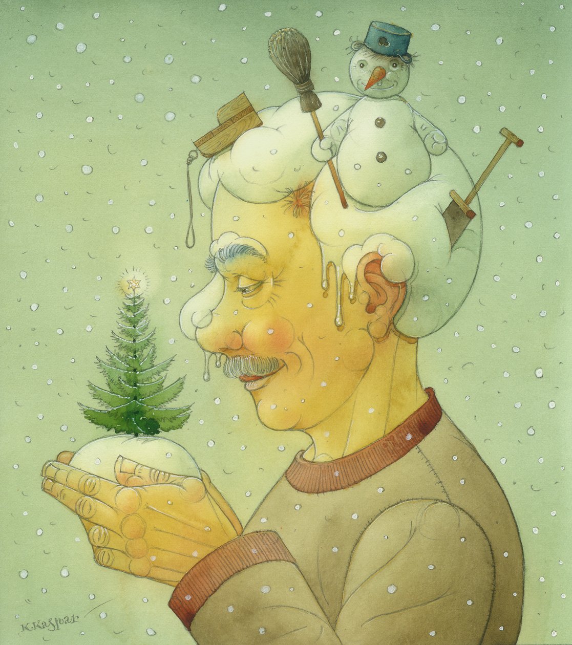 شتاء ثلجي ، 2006 (مرحاض على ورق) بواسطة Kestutis Kasparavicius
