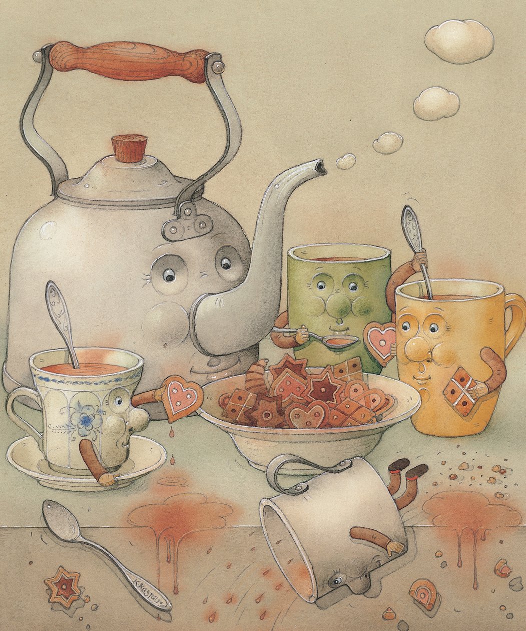 نادي الشاي ، 2003 (مرحاض على ورق) بواسطة Kestutis Kasparavicius