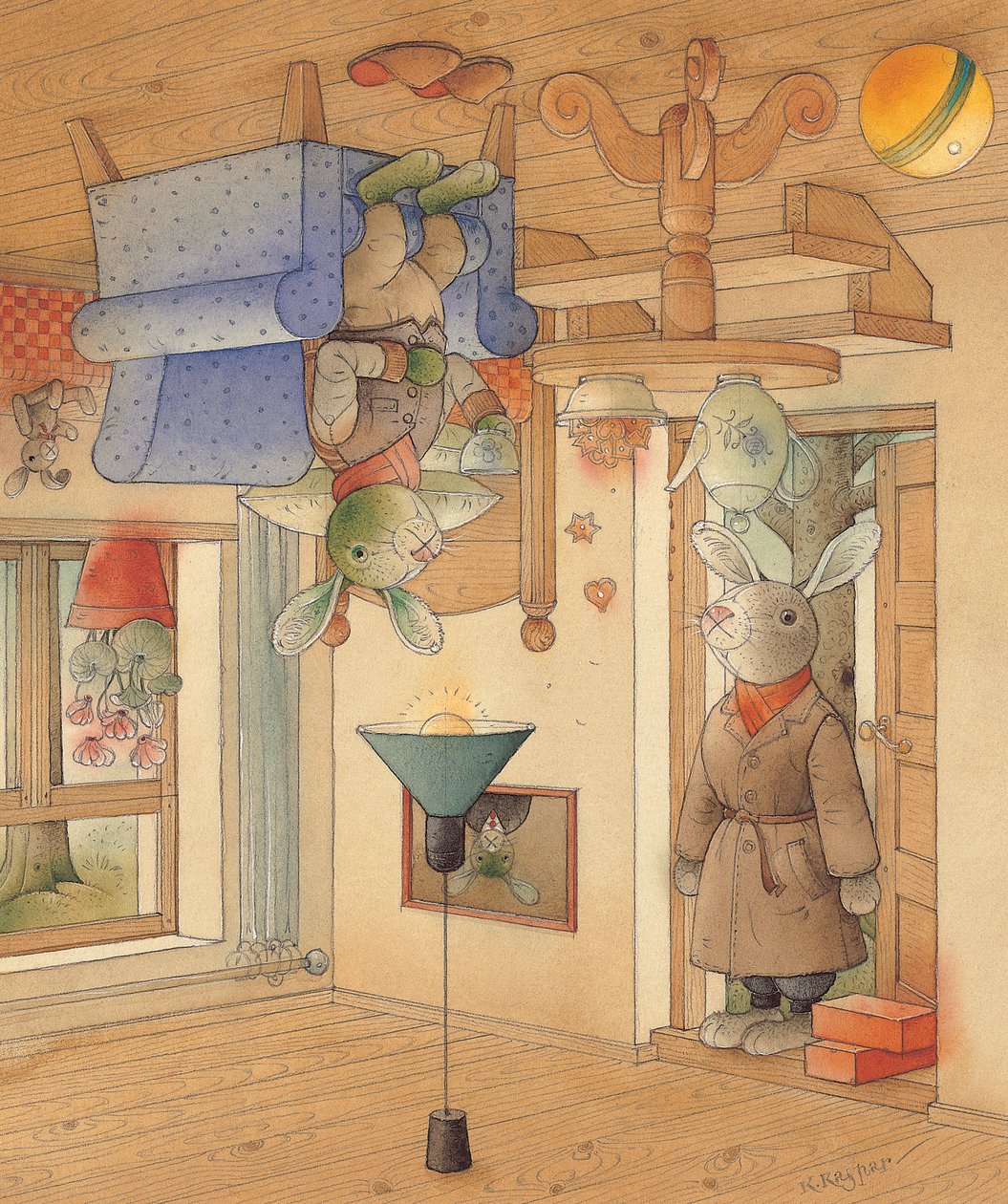 اثنين من الأرانب ، 2005 (مرحاض على ورق) بواسطة Kestutis Kasparavicius