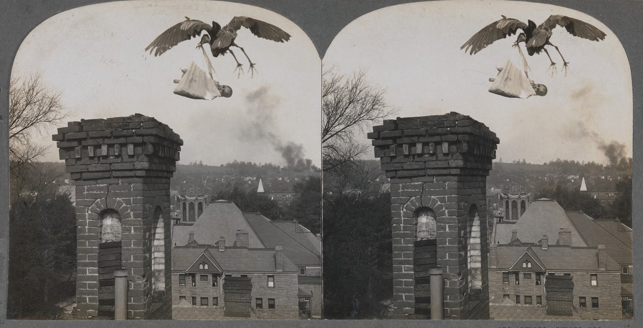 في Olden Times ، إذا كان الناس جيدون ، فإن اللقلق سيجلب طفلًا حلوًا وعادلاً ، 1907. بواسطة شركة كيستون فيو