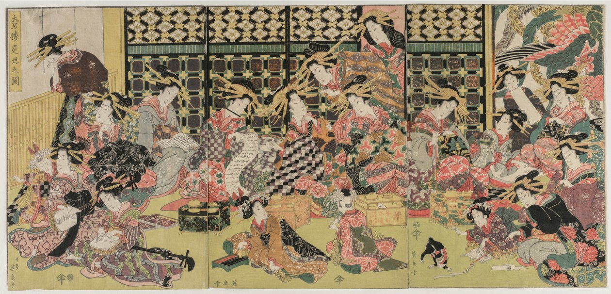 صورة للمشاهدة في أحياء المتعة ، ١٨١٠. بواسطة Kikugawa Eizan