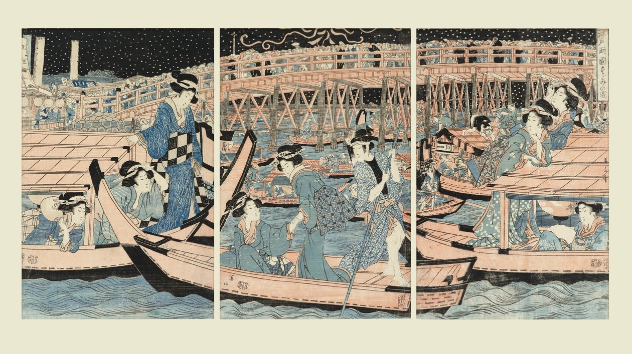 التبريد عند جسر ريوجوكو بواسطة Kikugawa Eizan