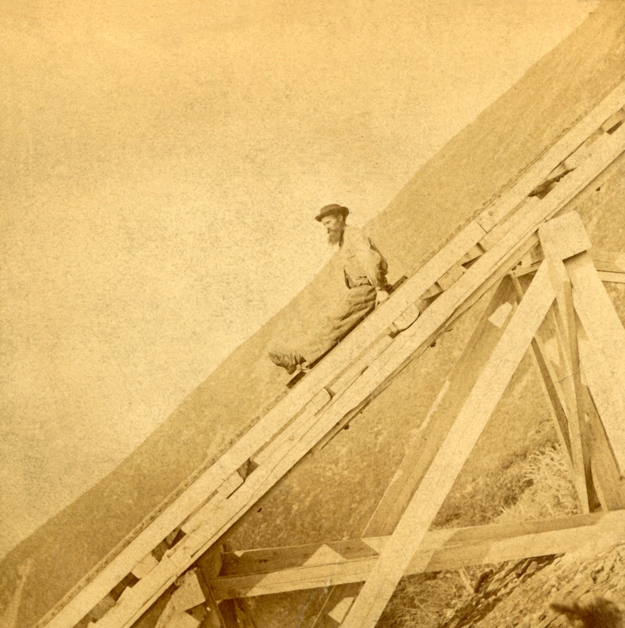 "Coasting، Mt. Washington Railway"، c1900. بواسطة كيلبورن براذرز
