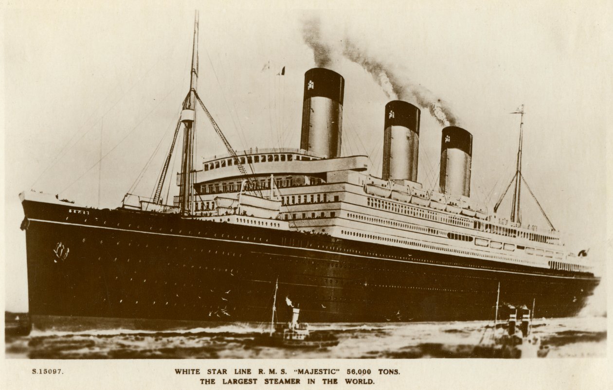 آر إم إس "ماجستيك" ، سفينة بخارية وايت ستار لاين ، c1920s. بواسطة Kingsway