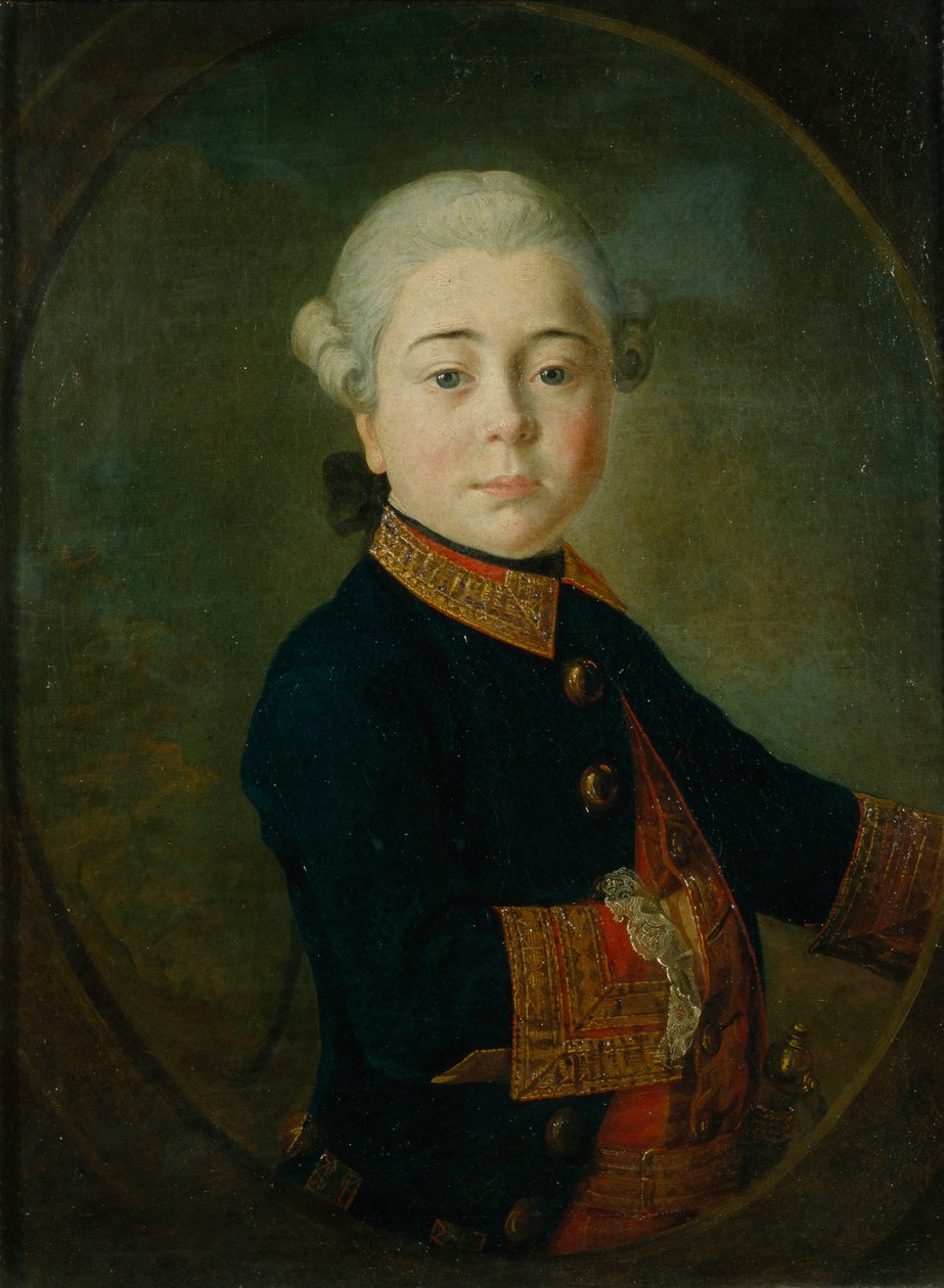 صورة للكونت نيكولاي دميترييفيتش ماتيوشكين عندما كان طفلاً ، 1763 بواسطة كيريل إيفانوفيتش جولوفاشيفسكي