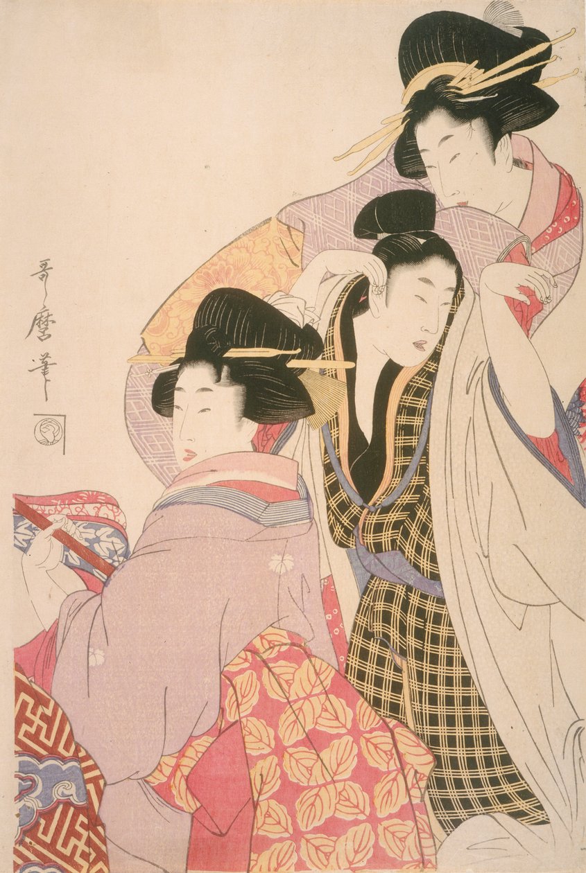 اثنان Geishas وعميل Tipsy بواسطة كيتاجاوا أوتامارو