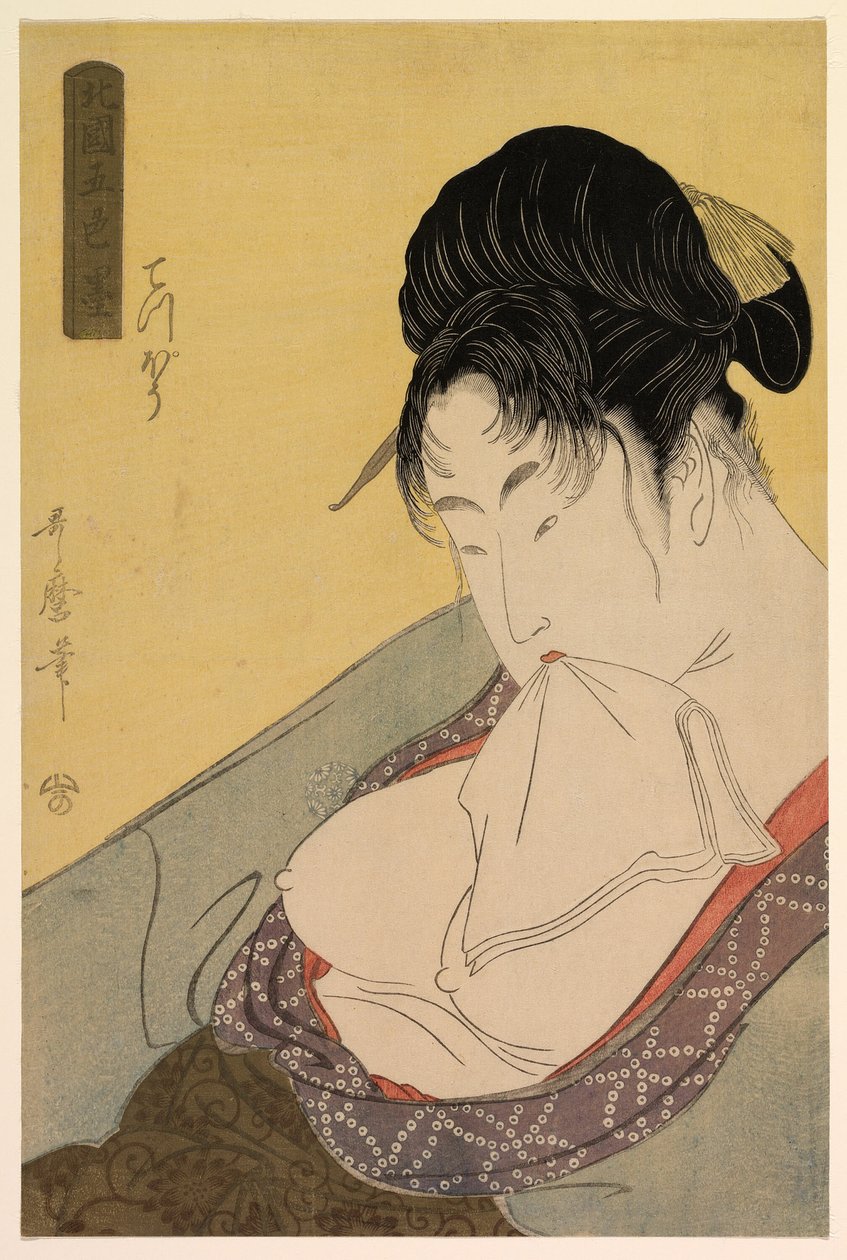 عاهرة من الدرجة المنخفضة (Gun [teppo]) ، من سلسلة "Five Shades of Ink in the Northern Quarter" ("Hokkoku goshiki-zumi") بواسطة كيتاجاوا أوتامارو