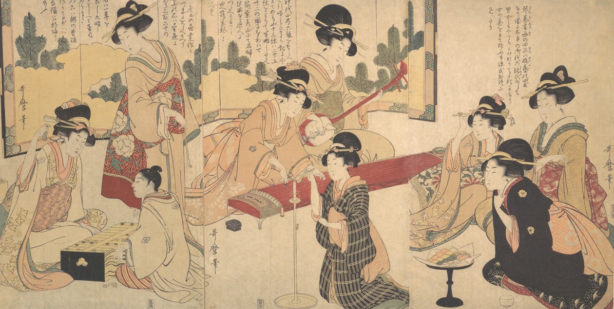 حفلة مسائية سعيدة ، كاليفورنيا. 1805. بواسطة كيتاجاوا أوتامارو