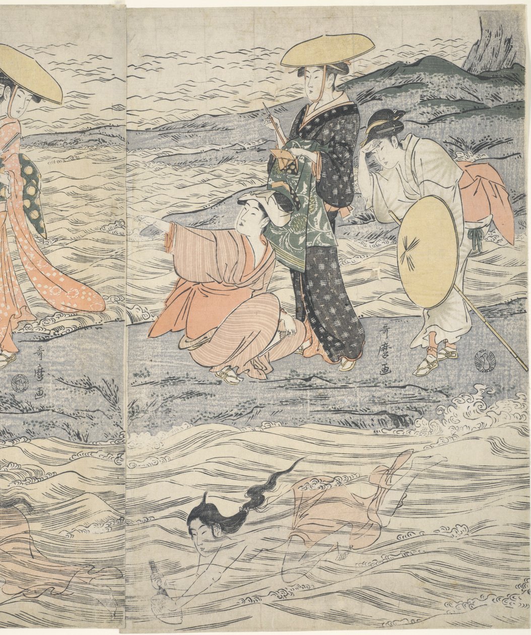 Awabi Shell Divers في Enoshima بواسطة كيتاجاوا أوتامارو