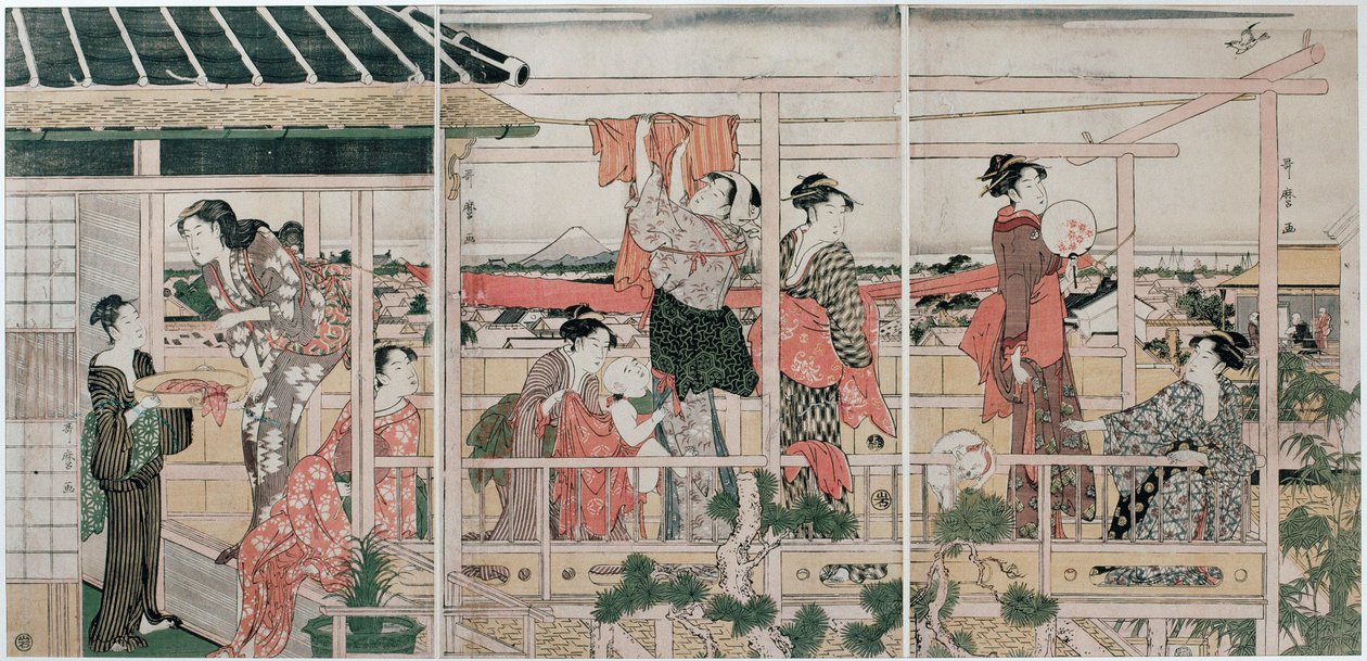 تجفيف الملابس ، ج. 1790 بواسطة كيتاجاوا أوتامارو