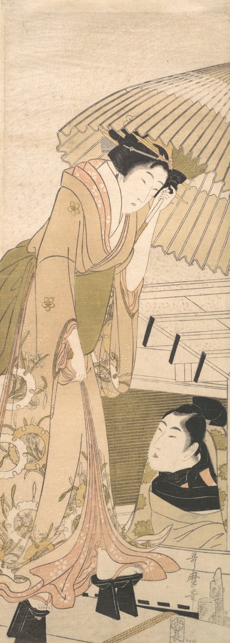 مرحلة الهبوط في Snow Yuki no sanbashi ، 1800. بواسطة كيتاجاوا أوتامارو