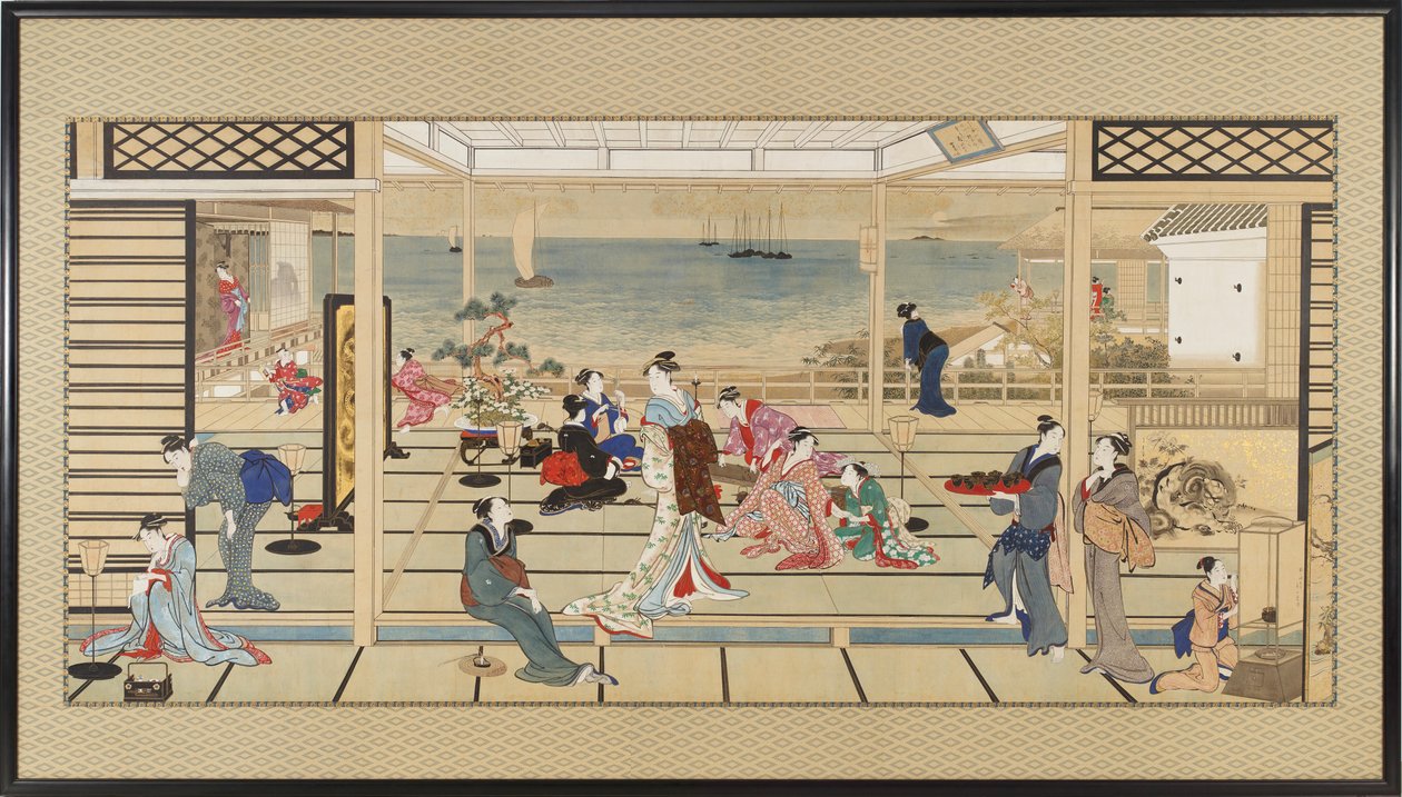 Moonlight Revelry at Dozo Sagami ، فترة إيدو ، أواخر القرن الثامن عشر وأوائل القرن التاسع عشر. بواسطة كيتاجاوا أوتامارو