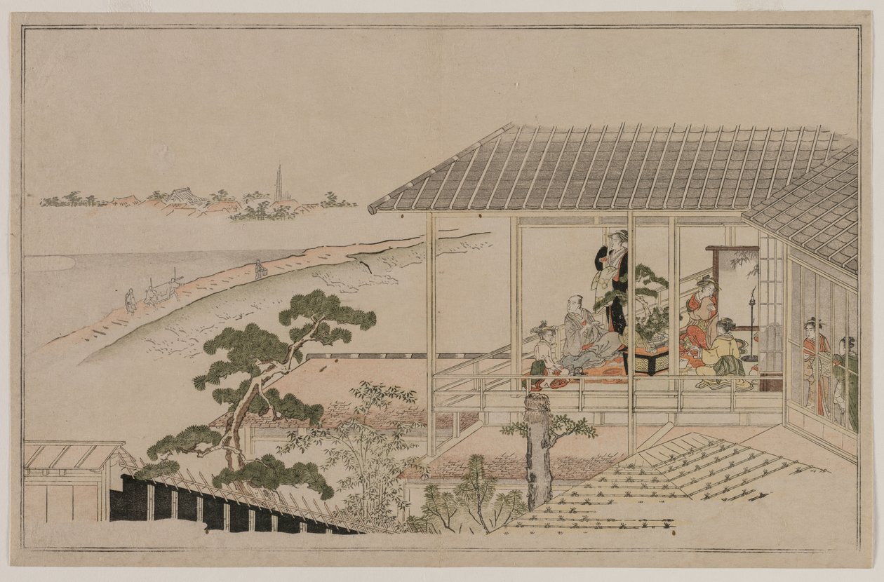 طلوع القمر فوق جسر نيهون ويوشيوارا ، 1790. بواسطة كيتاجاوا أوتامارو