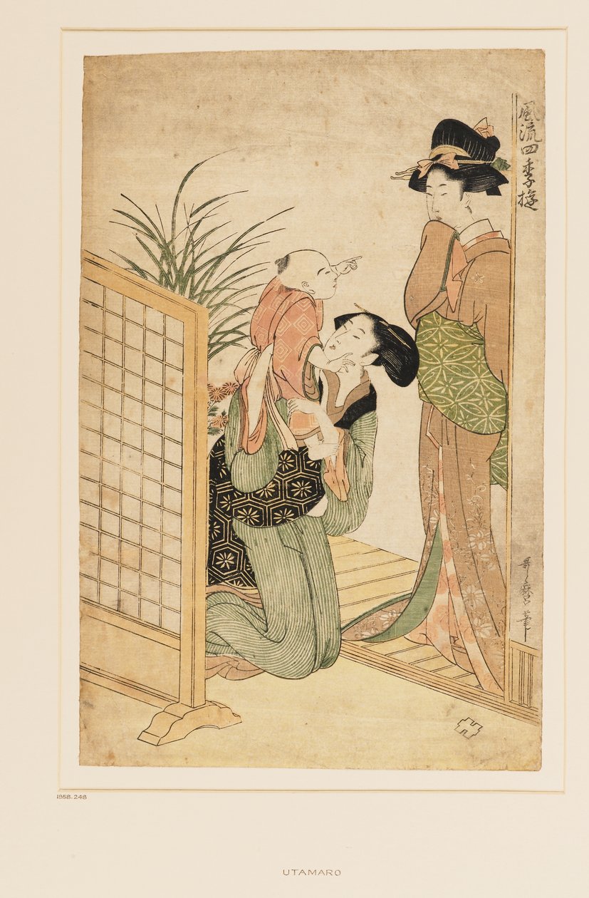 أم وطفل وممرضة ، حوالي عام 1790 (طباعة نيشيكي إي (متعددة القوالب) الخشبية) بواسطة كيتاجاوا أوتامارو