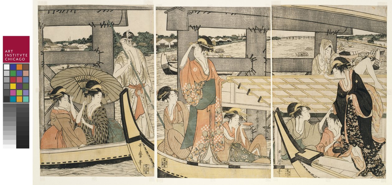 في الأعلى وأسفل جسر Ryogoku بواسطة كيتاجاوا أوتامارو