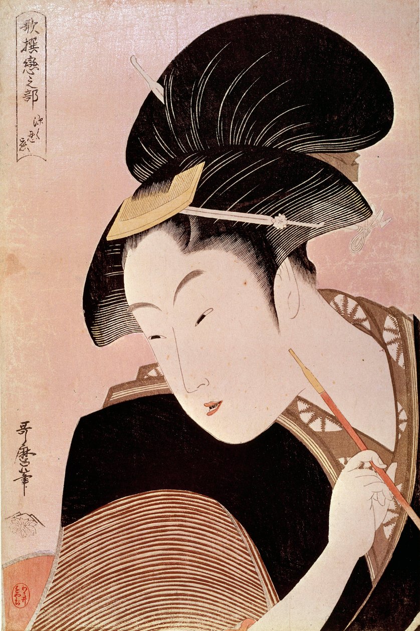 صورة لامرأة يابانية مطبوعة بواسطة أوتامارو كيتاجاوا (1753-1806) بواسطة كيتاجاوا أوتامارو