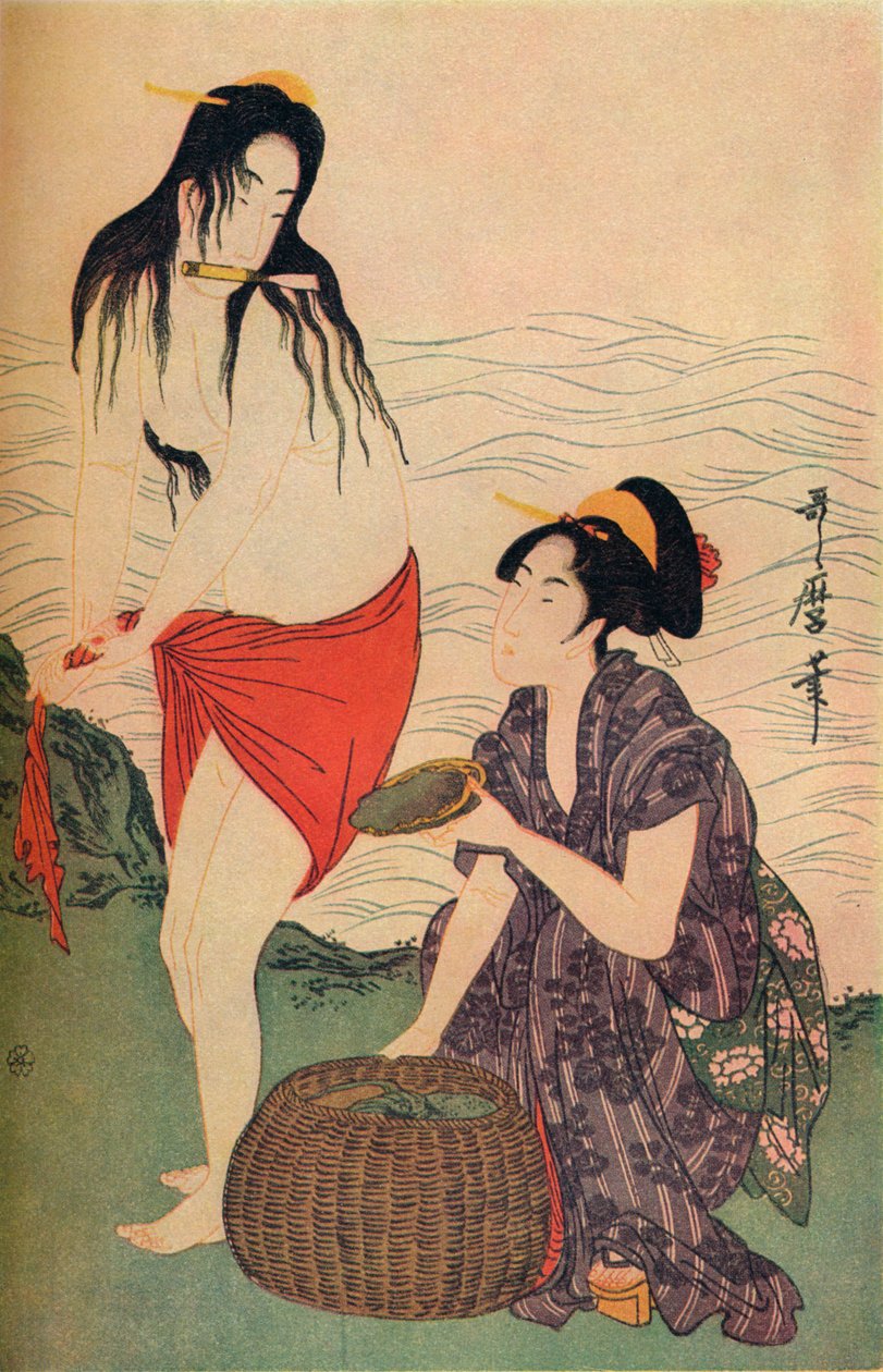 اللوحة اليمنى من The Pearl Divers triptych بواسطة Utamaro ، c1797-98 ، 1936. بواسطة كيتاجاوا أوتامارو