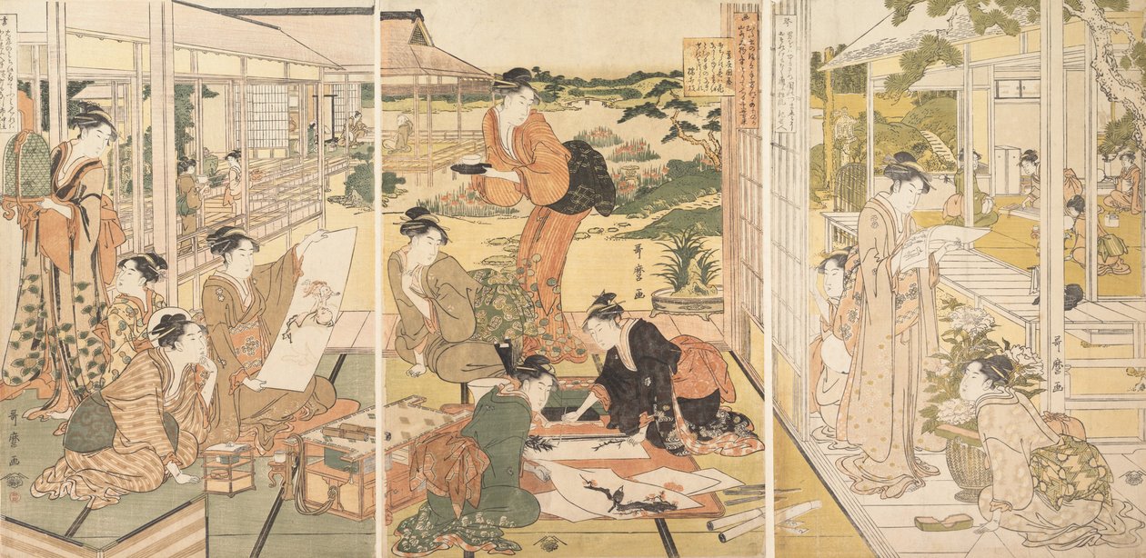 الإنجازات الأربعة Kinkishoga ، كاليفورنيا. 1788-90. بواسطة كيتاجاوا أوتامارو