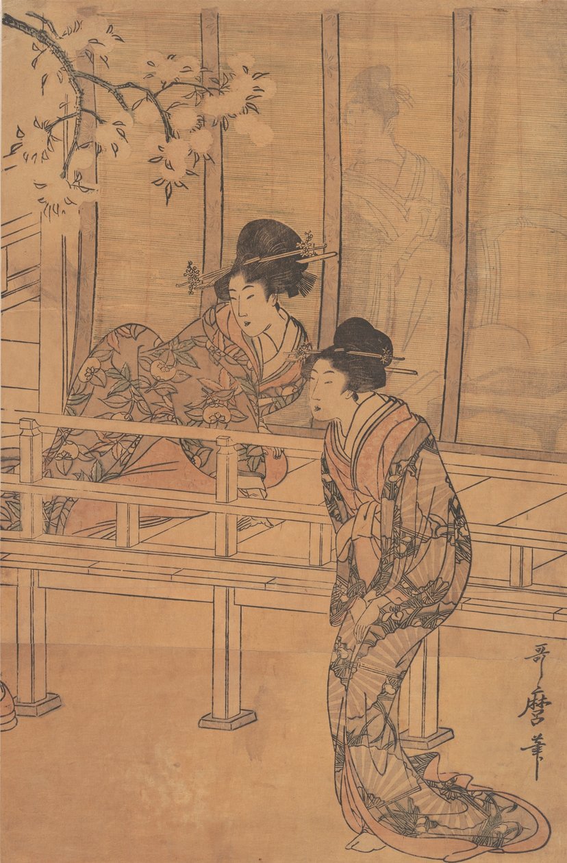 زيارة سيدة Rokujo من قبل الأميرة Aoi ، كاليفورنيا. 1805. بواسطة كيتاجاوا أوتامارو