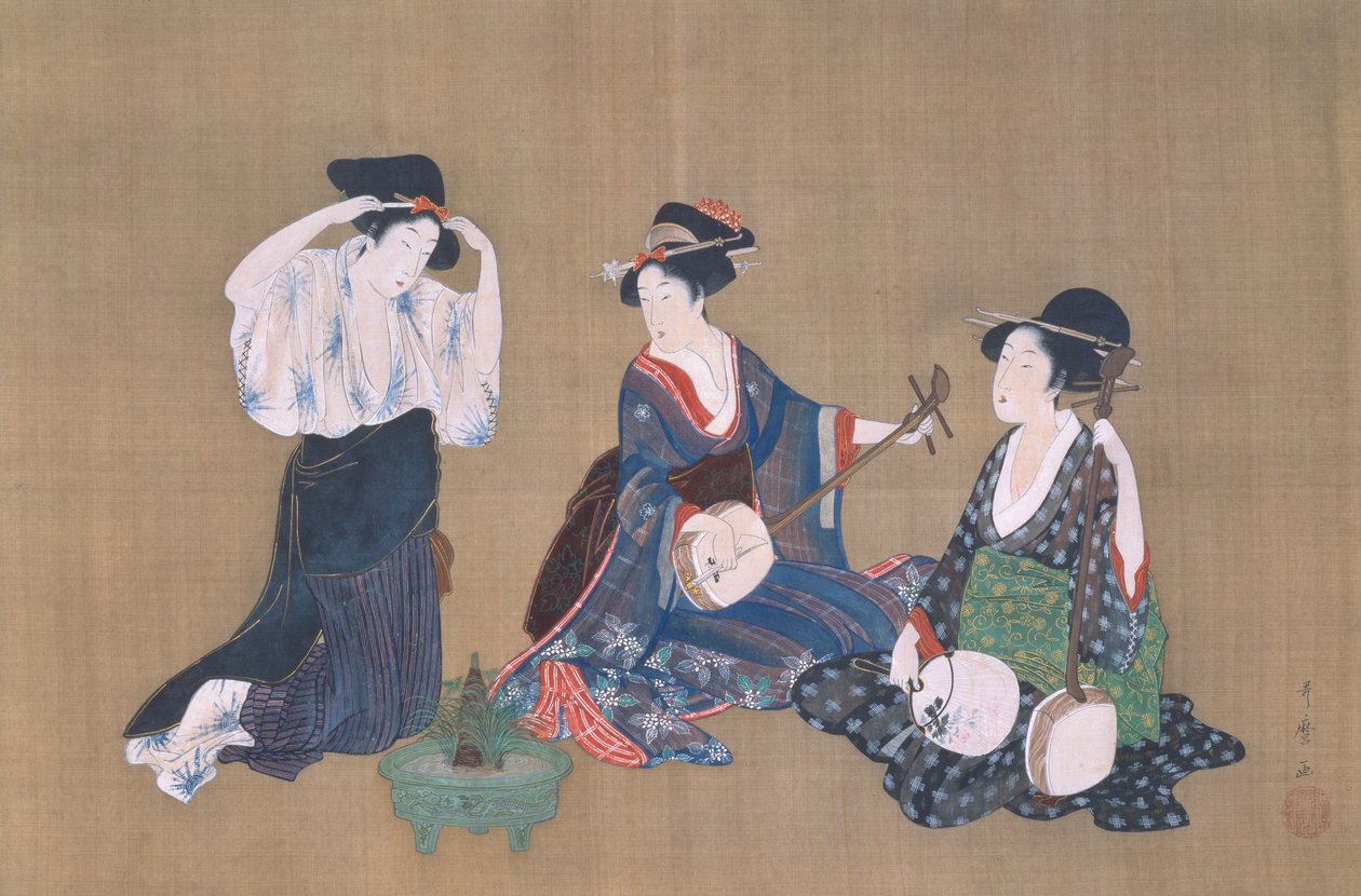 ثلاث محاسن ، حوالي 1790 بواسطة كيتاجاوا أوتامارو