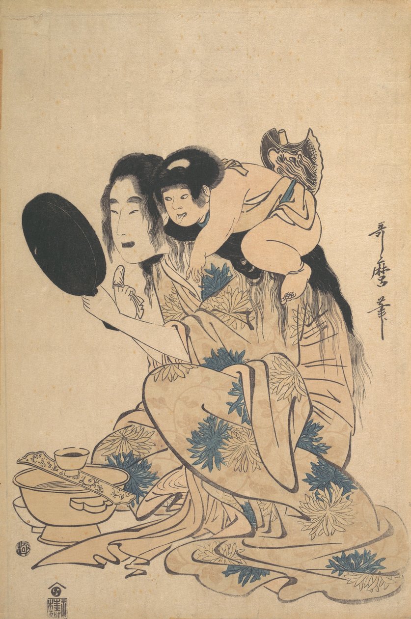 ياماوبا تبيض أسنانها و Kintoki ، كاليفورنيا. 1795. بواسطة كيتاجاوا أوتامارو