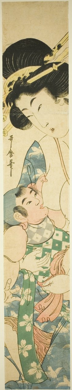 الأم المرضعة الطفل بواسطة Kitagawa Utamaro II