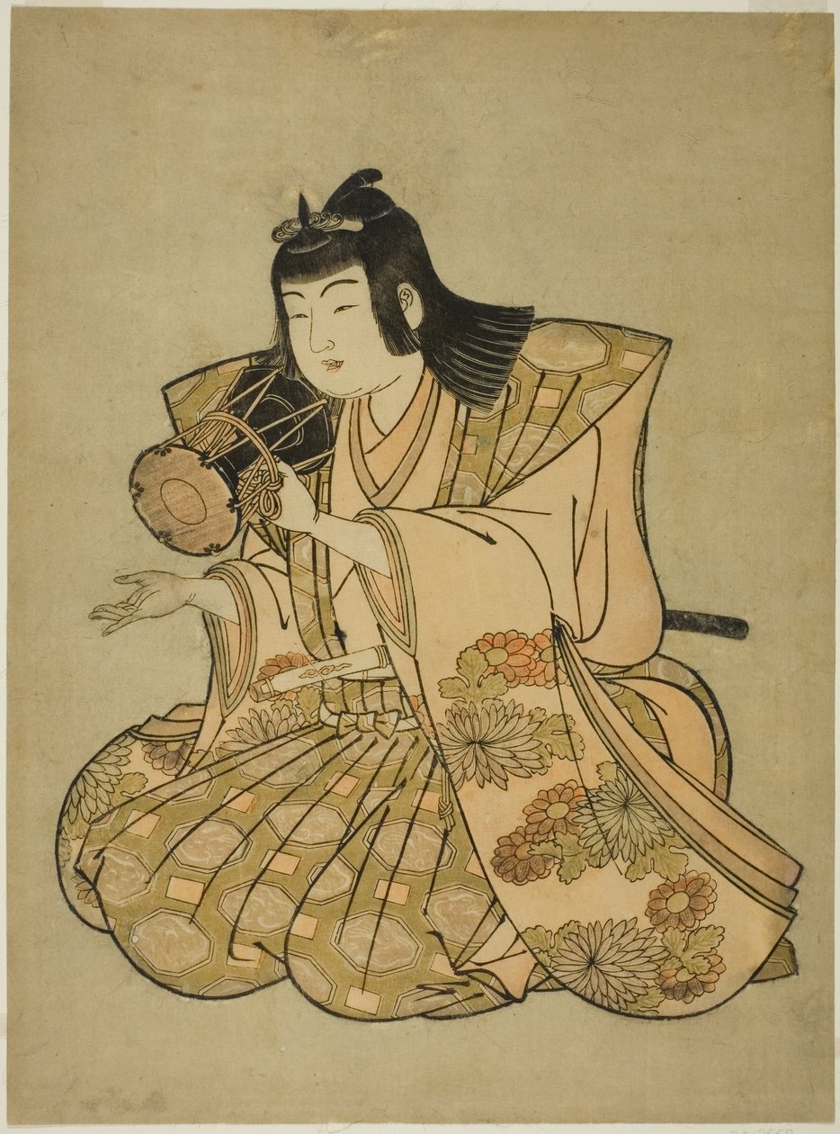 The Hand-Drum Player ، من سلسلة بدون عنوان من خمسة موسيقيين بواسطة Kitao Shigemasa