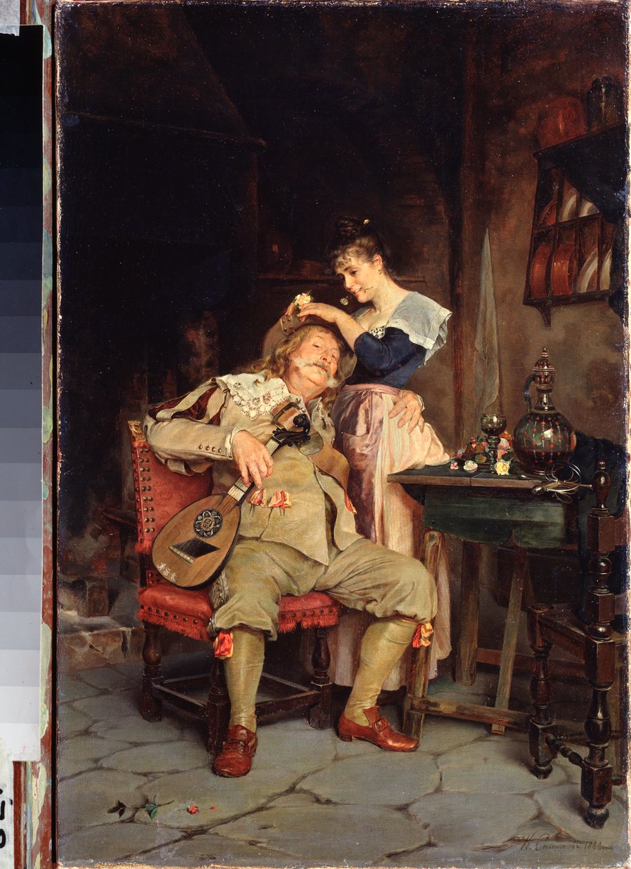 لا يوجد أحمق مثل الأحمق القديم - لوحة لكلافدي بتروفيتش ستيبانوف (1854-1910) ، زيت على قماش بواسطة كلافدي بتروفيتش ستيبانوف